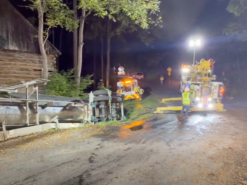 Perch Road semi towing
